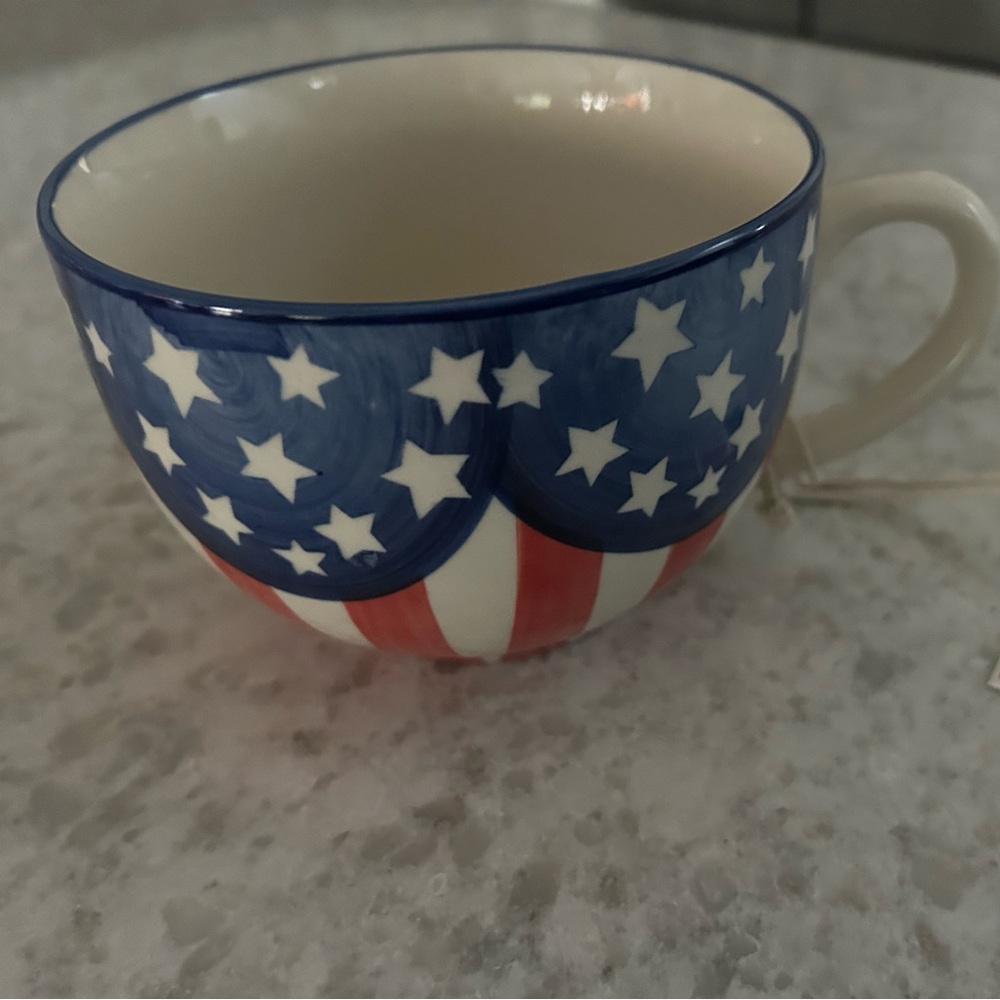 “New” Patriotic Stars & Stripes Ceramic Mug - Red/White/Blue